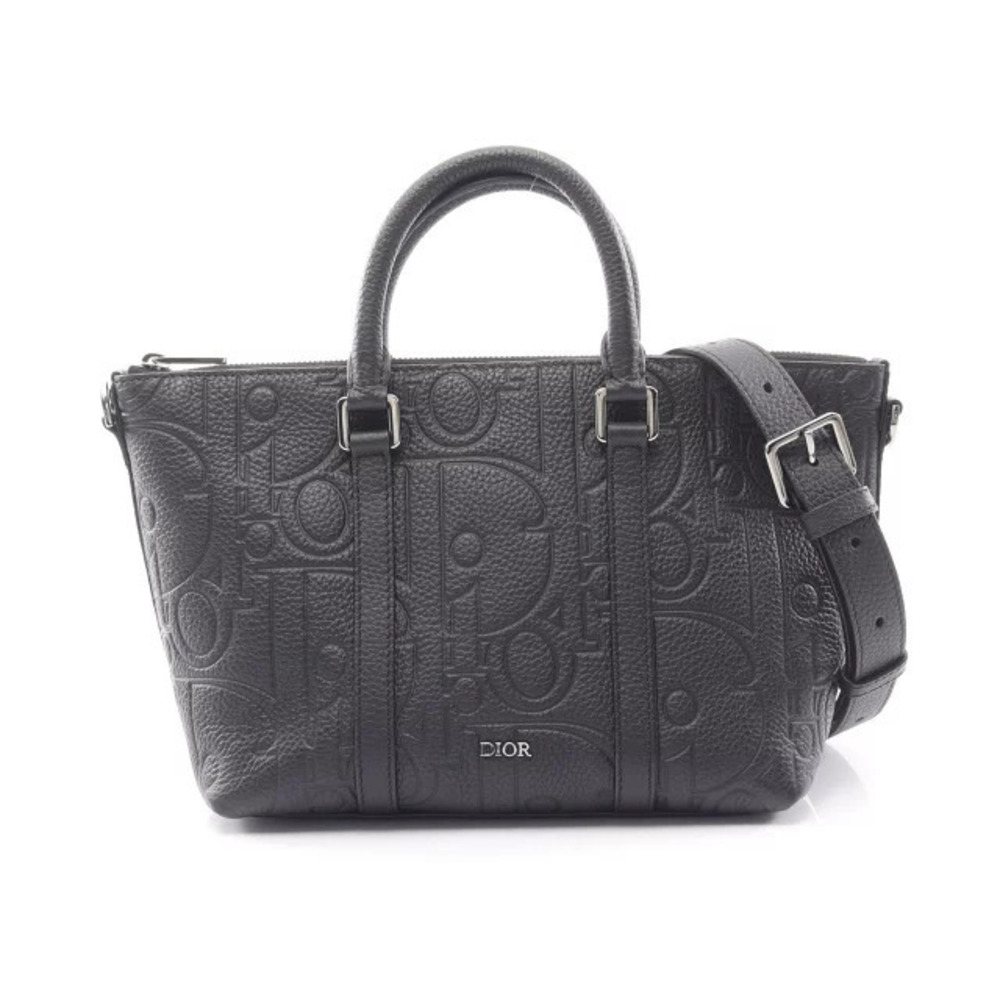 Christian Dior Weekender Gravity Handbag Leather Black